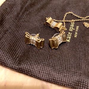 kate spade bow earring and necklace set